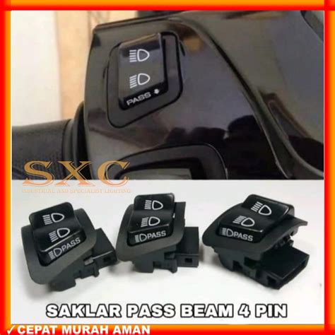 Jual ORIGINAL SAKLAR DIM PASS BEAM 4 PIN TOMBOL SAKLAR DIM VARIO LED