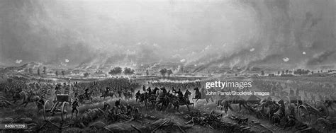 Vintage Civil War Print Of The Battle Of Gettysburg High Res Vector