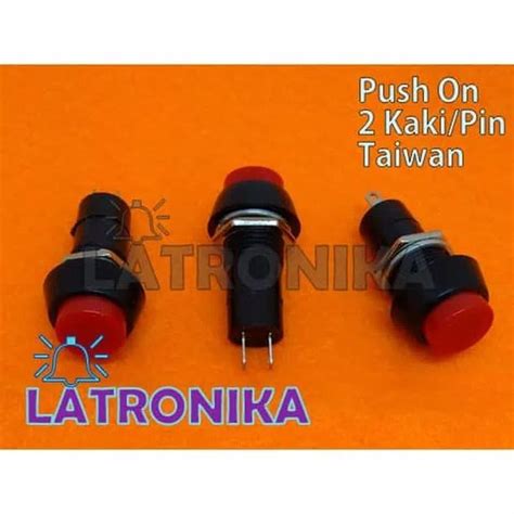 Jual Switch Taiwan Push On Button Saklar Tombol Bulat Kaki Merah