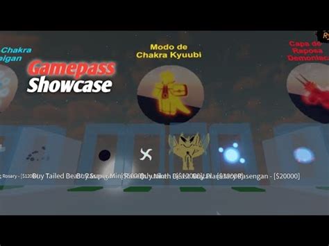 Showcase Gamepass Modo Chakra Kyubi Ninja Tycoon V Youtube