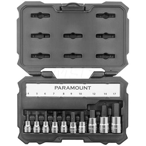 Paramount 10 Pc 3 8 1 2 Drive Metric Hex Bit Socket Set 07574734