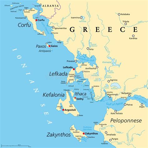 Ionian Islands Region Of Greece Greek Islands In Ionian Sea Political