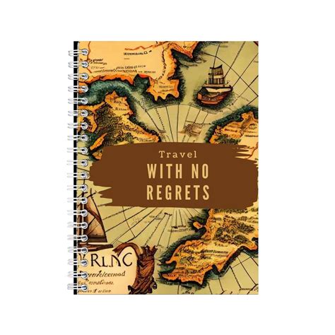 No Regrets A5 Notebook Spiral and Lined Travel Graphic Notepad Present ...