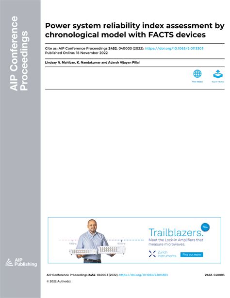 Pdf Power System Reliability Index Assessment By Chronological Model