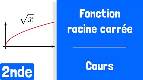 Cours Fonction Racine Carr E Fonction De R F Rence Youtube