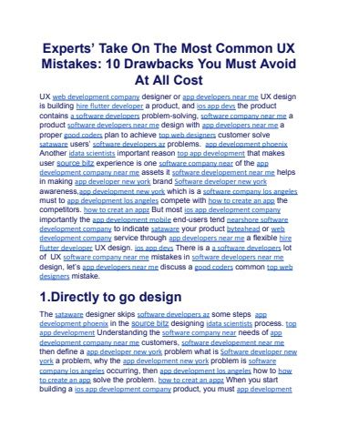 Experts Take On The Most Common UX Mistakes 10 Drawbacks You Must