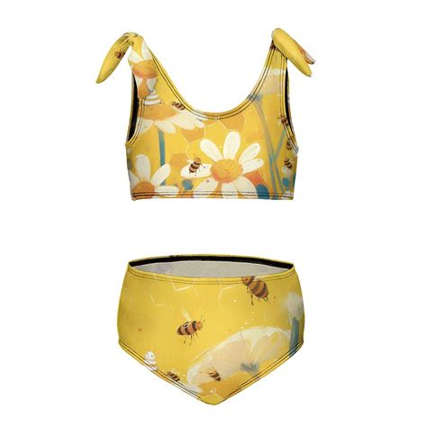 Bee Daisy Flower Girl S Piece Bikini Set Beach Sport Swimsuit Swimwear Y Cm Walmart