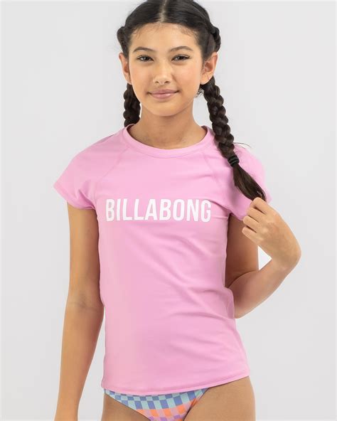 Shop Billabong Girls' Heat Wave Rash Vest In Pink Lemonade - Fast