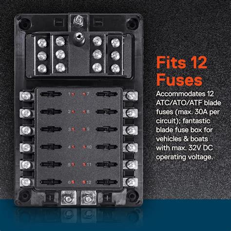 Way Fuse Block With Ground Negative Bus For Automotive Dual Positive