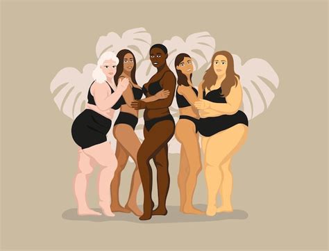 Grupo De Mulheres De Diferentes Nacionalidades Em Roupas Ntimas