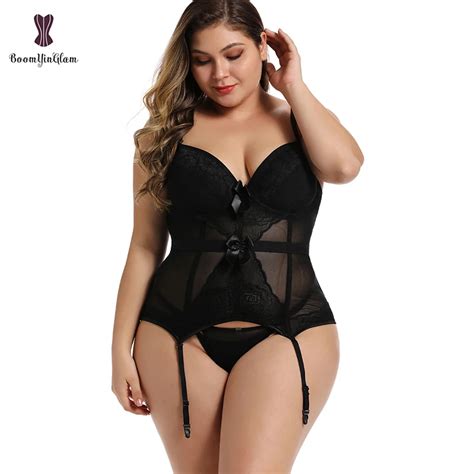 Plus Size Corset Lingerie Lace Up Bodysuit For Women Strap And Backless Corset Bowknot Corsets