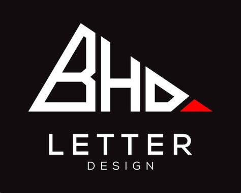 premium vector triangle shape bhd letter logo design