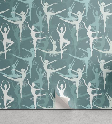 Classic Peel Stick Wallpaper Dancing Silhouette Of Ballerinas Woman