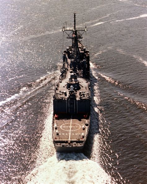 An Aerial Stern View Of The Guided Missile Frigate Elrod Ffg