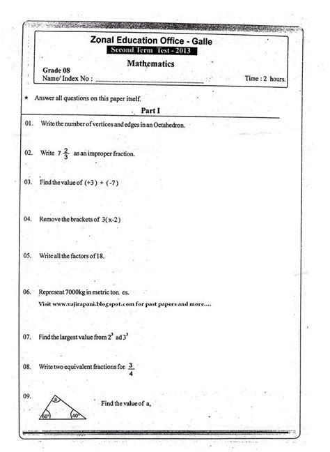 Mastering Grade 8 Maths Exam Papers And Detailed Answers