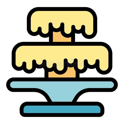 Waterfall Chocolate Fountain Icon Vector Flat Stock Vector
