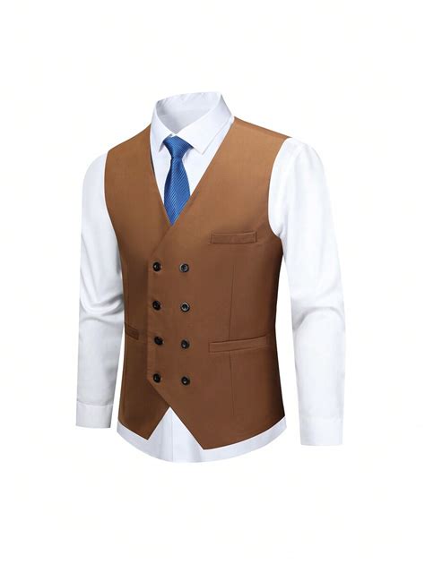 Manfinity Mode Men 1pc Double Breasted Waistcoat Shein Usa