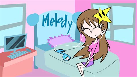 Melody Listening To The Melody By Krazeekartoonz On Deviantart