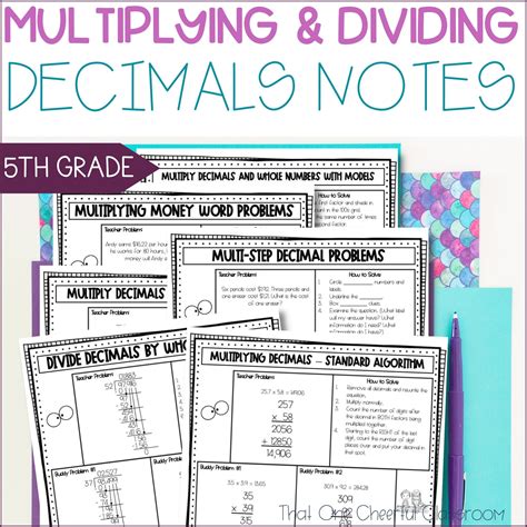 5th Grade Multiplying And Dividing Decimals And Word Problems Guided Math