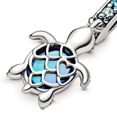 Pandora Murano Glass And Crystal Sea Turtle Dangle Charm 798939c01