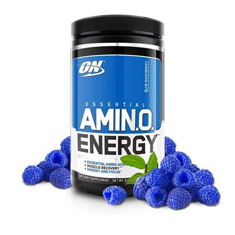 Optimum Nutrition Amino Energy Pre Workout + Essential Amino Acids Powder, Blue Raspberry, 30 ...