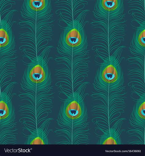 Peacock Feather Seamless Pattern Royalty Free Vector Image