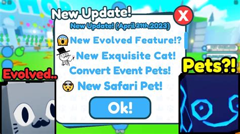 New Evolve Huges Convert Event Pets Pet Simulator X Leaks Youtube