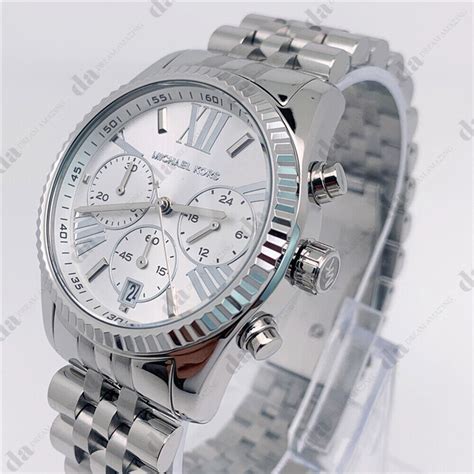 New Michael Kors MK5555 Lexington Silver Chronograph Analog Quartz ...