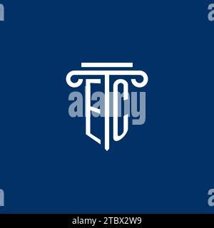 ec initials  simple pillar logo design creative legal firm logo