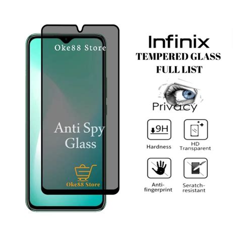 Jual Tempered Glass Anti Spy Full Layar Infinix Hot S S NFC Play Lite