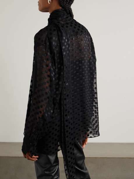 Givenchy Pussy Bow Polka Dot Silk Blend Chiffon Blouse Net A Porter