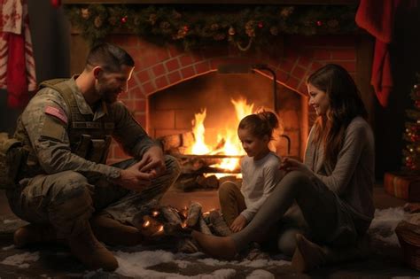 Premium AI Image | Heartfelt Christmas scenes showcasing military fam 00284 00