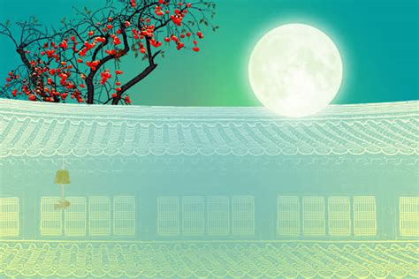 Traditional Korean Style House Background Illustrations Royalty Free