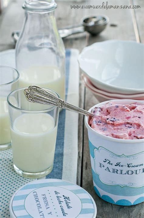 Receta Helado De Fresa Y Stracciatella Leche Cruda