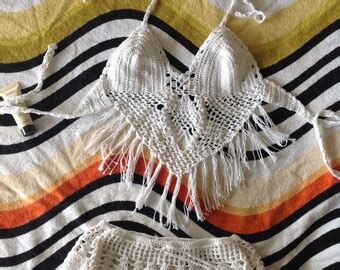 White Crochet Bikini Etsy