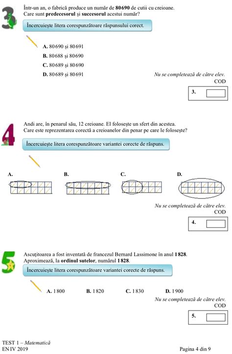 Evaluare Nationala Clasa 4 Evaluarea NaÅ£ionalÄƒ Clasa A Iv A 2020