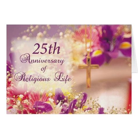 399225th Anniversary Religious Life Celebration Card Zazzle