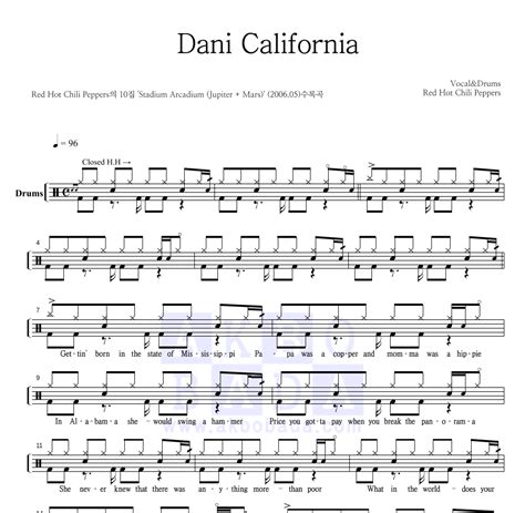 Red Hot Chili Peppers Dani California Drum Tab At Doreen Woods Blog