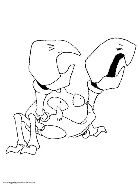 Pokemon Coloring Page Krabby Download Printable Pdf Templateroller