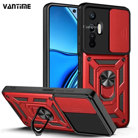 Vantime For Infinix Hot S Phone Case Slide Camera Cover Kickstand Hard Shockproof Armor Back