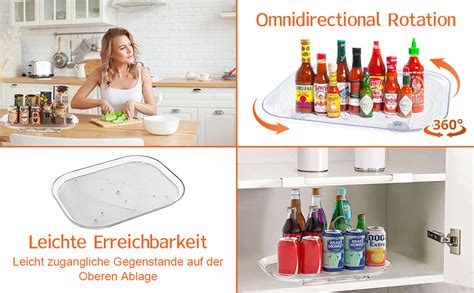 NEOVSUNY Drehteller Organizer Rechteckig Lazy Susan Drehteller