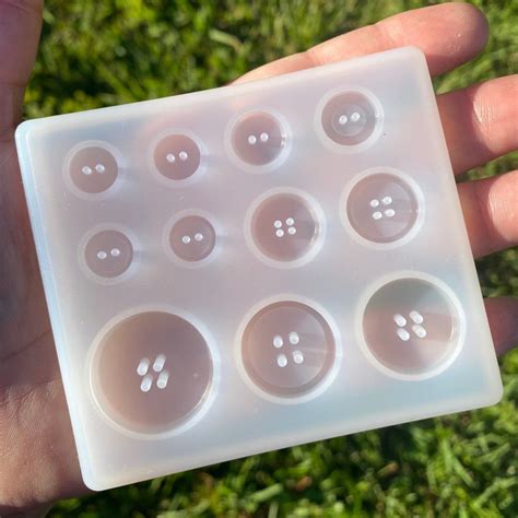 Uv Resin Button Mold Button Silicone Mold Multi Cavity Etsy