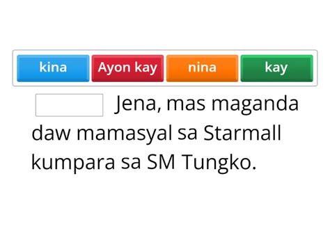 Piliin ang mga pang-ugnay na ginamit sa pangungusap. - Nawawalang salita