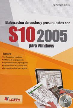 Libro Elaboracion De Costos Y Presupuestos Con S Para Windows C