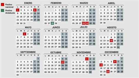 Calendario laboral de Andalucía para 2024 festivos y puentes