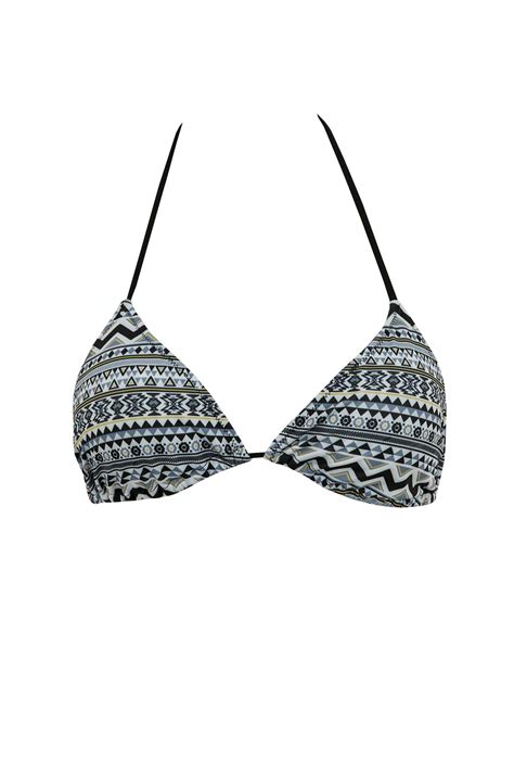 Siyah Kadın Fall in Love Regular Fit Desenli Bikini Üstü DeFacto