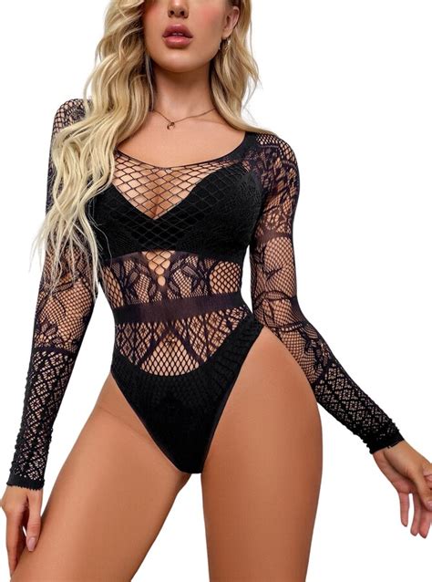 Sniff Rose Women S Fishnet Mesh Lingerie Vest Lace Mini Dress Teddy Babydoll Sheer Leotard