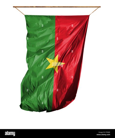 Flag Of Burkina Faso Vertical Flag Isolated On A White Background