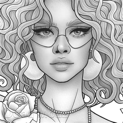 Printable Coloring Page Fantasy Character Black Girl Etsy Australia