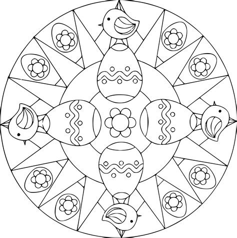 Coloriage Mandala Paques à Imprimer